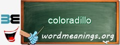 WordMeaning blackboard for coloradillo